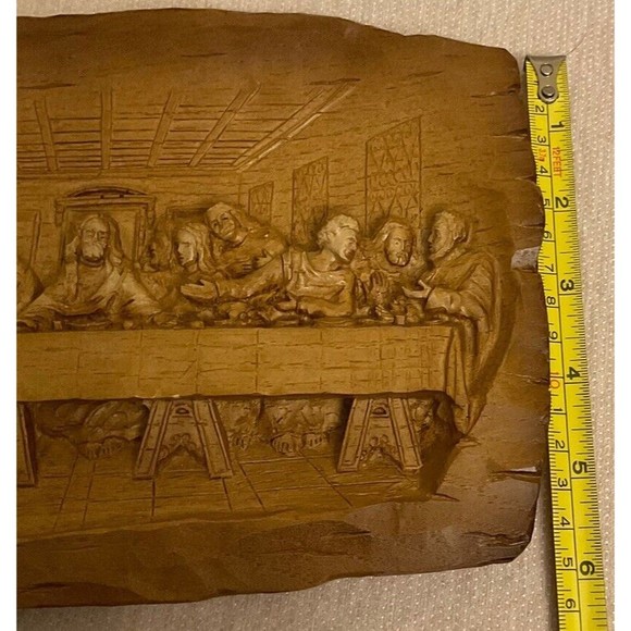 Last Supper Wooden Handmade/Hand Carved Wood Religious Wall Hanging 9” x 6” - Picture 6 of 6
